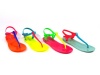 Soda Ian-S Jelly Colorblock T-Strap Flat Sandal