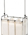 Seville Classics WEB153 3-Bag Laundry Sorter with Hanging Bar
