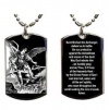 Christian Jesus Christ Angel Prayer to St Michael the Archangel Double Sided Logo - Military Dog Tag, Luggage Tag Metal Chain Necklace
