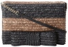 Kate Spade New York Bow Bridge Straw-Kaley  Shoulder Bag,Taupe/Black,One Size
