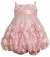 Size-24M, Pink, BNJ-7780R 2-Piece Fluter-Die-Cut Flower Border Mesh Bubble Dress,R17780 Bonnie Jean Baby-Infant