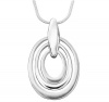 Giani Bernini Sterling Silver Necklace, 18 Triple Oval Satin Polished Pendant Necklace