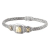 925 Silver Hammered Square Bracelet with 18k Gold Accents- 7.5 or 8.5 IN
