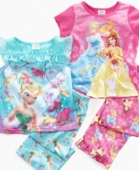 Playing favorites! These shirt and pant sleepwear sets from AME featuring her favorite characters are sure to become her go-to when she's ready to snuggle up. (Clearance)