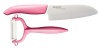 Kyocera Revolution Series 5-1/2-Inch Santoku Knife and Y Peeler Set, Pink