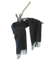 Black Softer than cashmere plain solid colors in 12 by 60 warm winter scarves for Men and Women