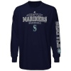 MLB Majestic Seattle Mariners Charge the Mound Long Sleeve T-Shirt - Navy Blue