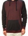 RetroFit Men's Long Sleeve Pullover Hoodie Sweater Striped Maroon/Black
