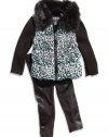 GUESS Kids Girls baby girl printed puffy coat and leggings set (12-24m), MULTICOLORED (24M)