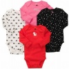 Carter's Baby Girls 4 Pack Long Sleeve Bodysuits -Mommy Loves Me - 9 Months