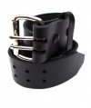 Mens Heavy Duty Black Leather Belt 2 Wide
