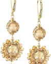 Dana Kellin Golden Double Drop Round Multi-Layered Pendant Necklace Earrings