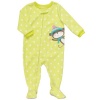 Carter's Girls Fleece Footed Blanket Sleeper Pajamas - Lime Polka Monkey