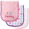 Luvable FriendsI Love Mommy and Daddy Baby Burp Cloths, Pink Daddy, 3-Count