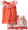 Little Lass Baby-girls Infant 2 Piece Scooter Set with Flowers