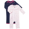 Carters 2-pk. Precious Pink Butterfly Jumpsuit Set NAVY/WHITE 6 Mo