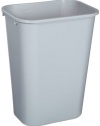 Rubbermaid Commercial Soft Molded Plastic 10.25-Gallon Trash Can, Rectangular, Gray