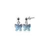 SCER170 Sterling Silver Blue Butterfly Crystal Earrings Made with Swarovski Elements