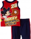 Disney Baby-Boys Infant Mickey Mouse 2 Piece Knit Pullover And Short Set