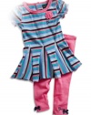 GUESS Kids Girls Baby Girl Striped Dress and Leggings Set (12-24M), STRIPE (24M)