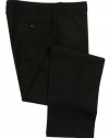 Ralph Lauren Men's Flat Front Solid Black Wool Dress Pants