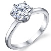1.25 Carat Round Brilliant Cubic Zirconia CZ Sterling Silver 925 Wedding Engagement Ring Size 4 to 11
