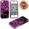 myLife (TM) Purple + Black Vines and Swirls Series (2 Piece Snap On) Hardshell Plates Case for the iPhone 4/4S (4G) 4th Generation Touch Phone (Clip Fitted Front and Back Solid Cover Case + Rubberized Tough Armor Skin + Lifetime Warranty + Sealed Inside m