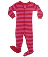 Leveret Footed Red & Pink Pajama Sleeper 100% Cotton (Size 6M-5T)