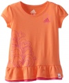 Adidas Girls 2-6x Free Style Layered Tunic, Orange, 6