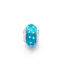 Add a pop of color to any look! This vibrant charm features a polka-dot decor crafted in sterling silver with blue enamel accents. Approximate size: 1/4 inch x 1/2 inch. Donatella is a playful collection of charm bracelets and necklaces that can be personalized to suit your style! Available exclusively at Macy's.
