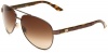 Gucci Women's 2898/S Aviator Sunglasses,Shiny Brown & Havana Frame/Brown Gradient Lens,One Size