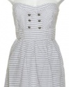 TRIXXI Sweetheart Pinstripe Sailor Dress w/ Buttons [24B4247IBI], WHTBL104, 5