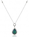 Judith Jack Opulent Sterling Silver Marcasite Opal Green Convertible Pendant Necklace, 36