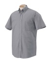 Van Heusen Men's Short-Sleeve Wrinkle-Resistant Oxford>3XL DARK GREY 56850