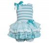 Bonnie Baby Baby-Girls Newborn Tiered Ruffle Dress, Aqua, 3-6 Months