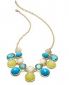 Charter Club Necklace, 18 Gold-Tone Aqua Stone Frontal Necklace