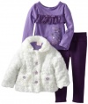 Nannette Baby-Girls Infant 3 Piece Flowers Jacket Set