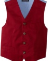 Nautica Boys 8-20 Dresswear Fancy Twill Vest, Red, X-Large