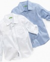 Greendog Kids Shirt, Little Boys 2-7 Basic Shirts (3T, White)