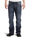 Buffalo By David Bitton Men's King Slim Bootcut Jean in Distressed and Worn, Distressed and worn, 36-32