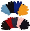12 Pairs Wholesale Kids Children Knit Magic Solid Plain Gloves