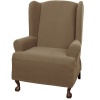 Maytex Pixel Stretch 1-Piece Slipcover Wing Chair, Sand