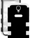 myLife (TM) Black and White - Flat Color Design (3 Piece Hybrid) Hard and Soft Case for the Samsung Galaxy S4 Fits Models: I9500, I9505, SPH-L720, Galaxy S IV, SGH-I337, SCH-I545, SGH-M919, SCH-R970 and Galaxy S4 LTE-A Touch Phone (Fitted Front and Back