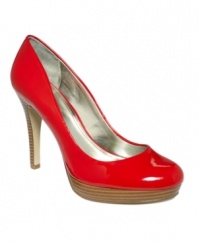 Rise up in Style&co.'s Tarah pumps! 4-1/2 stacked heels and a glossy patent leather finish create eye-catching appeal.