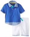 Nautica Baby-Boys Infant Solid Polo and Short 2 Piece Set, Royal, 24 Months