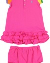 Ralph Lauren Infant Girl's Color-Blocked Mesh Polo Dress, Pink, 18M