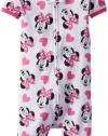 AME Sleepwear Girls 2-6X Minnie Short Sleeve Footed Blanket Sleeper, Assorted, 4T