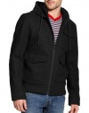 American Rag Mens Black Flannel Wool Blend Jacket X-Large XL Hoodie