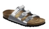 Birkenstock Sandals ''Florida'' from Birko-Flor in silver with a regular insole