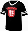 England Coat Of Arms Mens Ringer T-shirt, English, British Pride Three Lions Country Crest Design Men's V-neck Shirt
